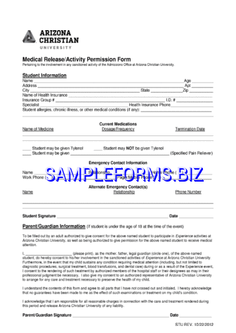 Arizona Medical Release Form 1